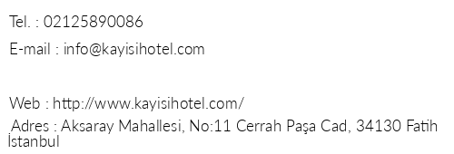 Hotel Kays telefon numaralar, faks, e-mail, posta adresi ve iletiim bilgileri